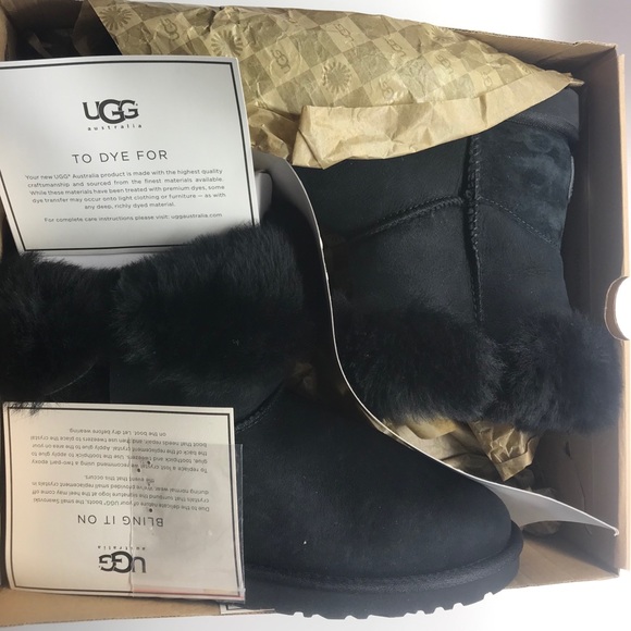 UGG crystal black short cozy boot Bailey bling - Picture 10 of 10